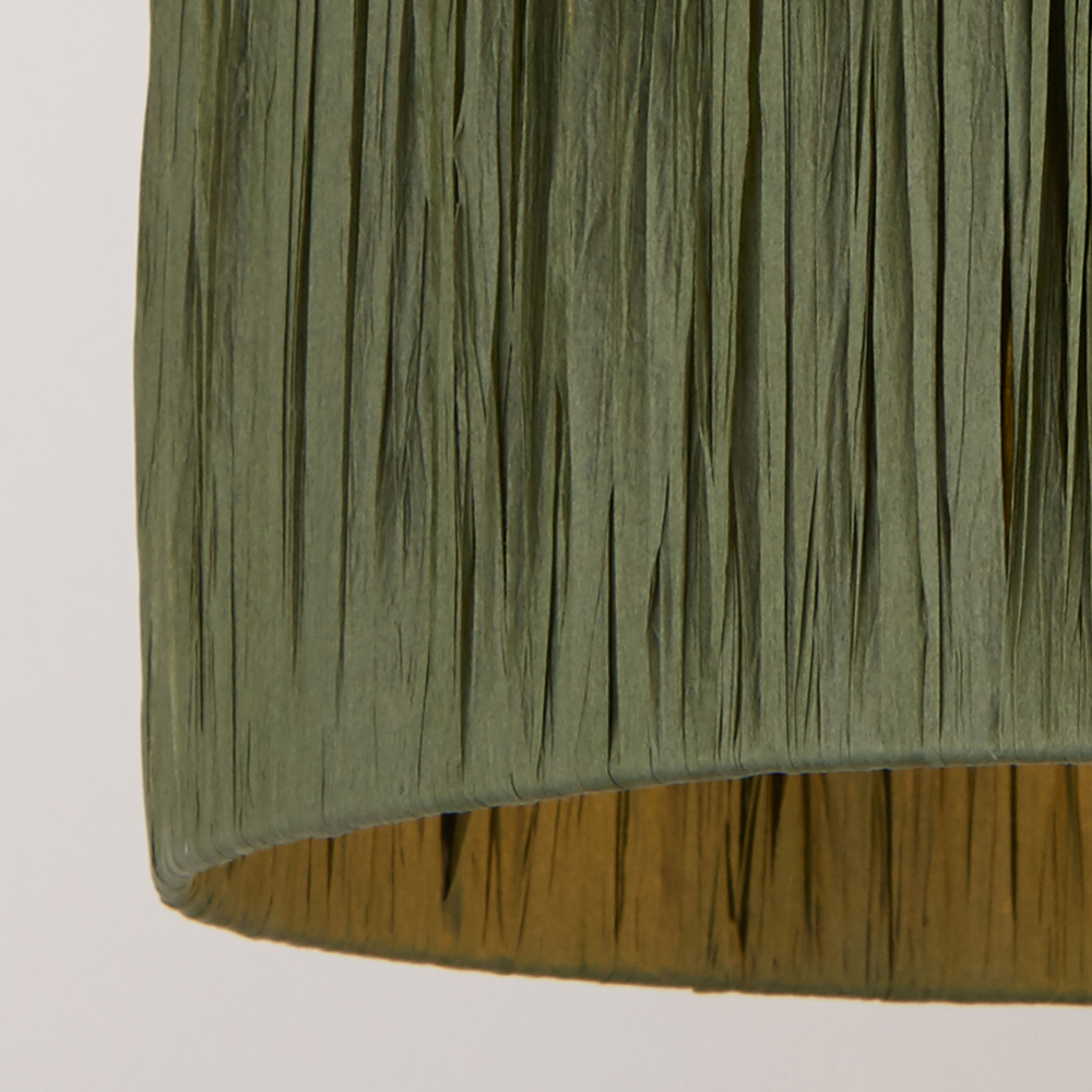 Lighting Collection Castell Sage Green Raffia Ceiling Lamp Shade Image 4