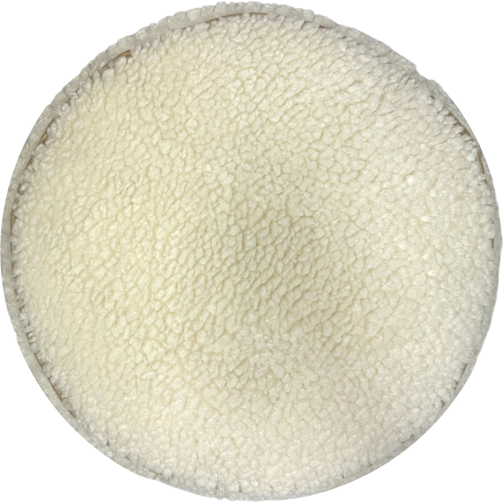 Kaikoo Cream Piping Sherpa Round Stool Image 3