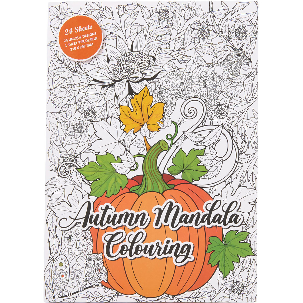 Autumn Mandala Colouring Book Image 1