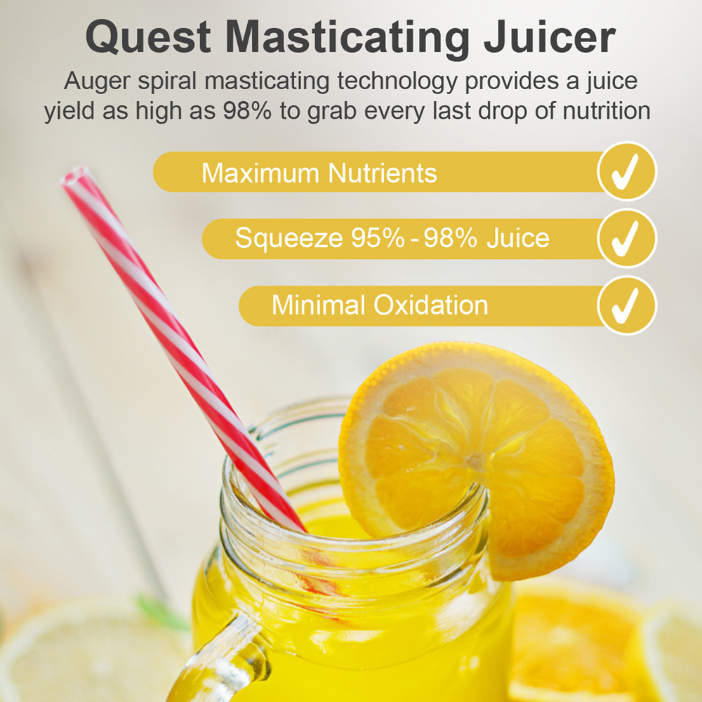 Quest White Slow Masticating Juicer 150W Image 6