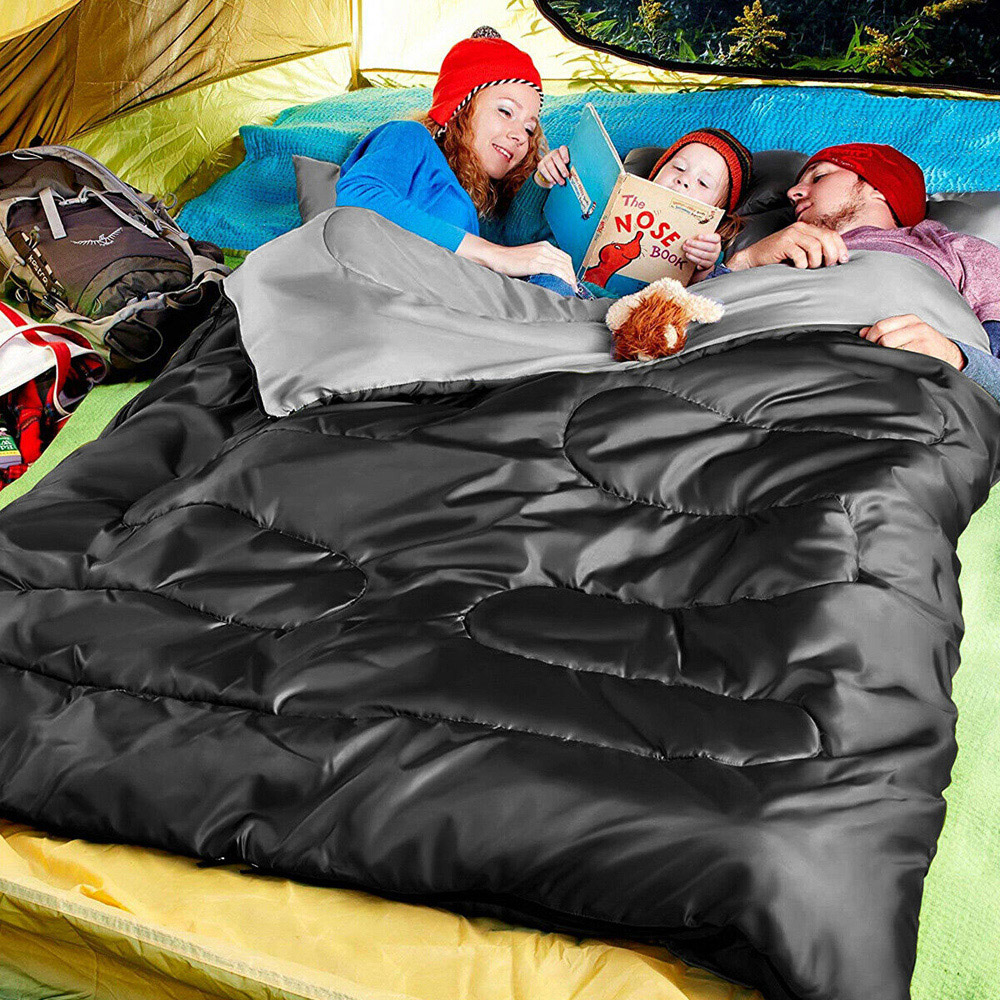 Costway Black Waterproof Double Sleeping Bag Image 2