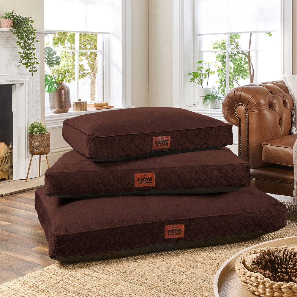 Slumberdown Medium Chocolate Brown Padded Pet Bed Image 2