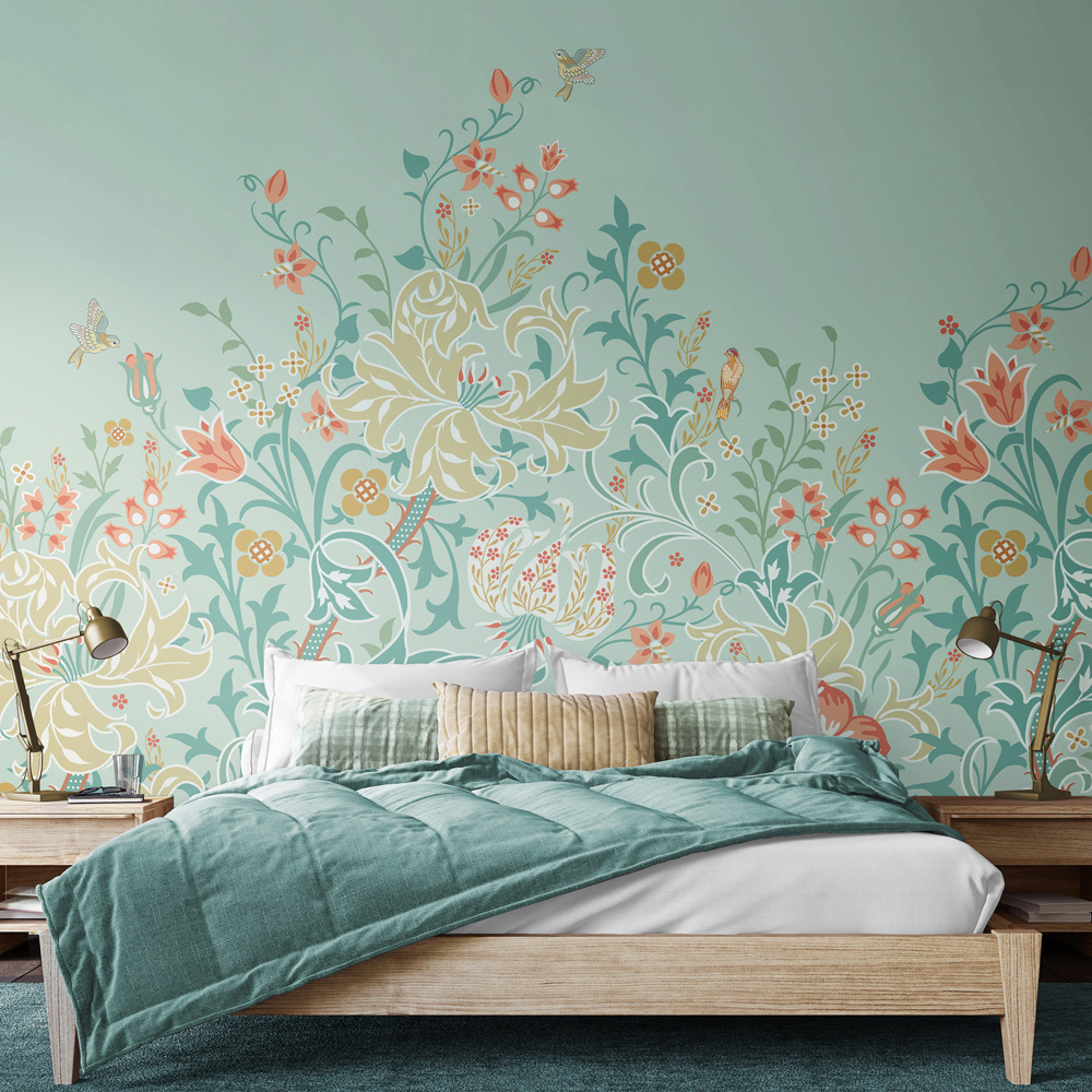 Origin Murals Trailing Lily Blue Wall Mural Image 1