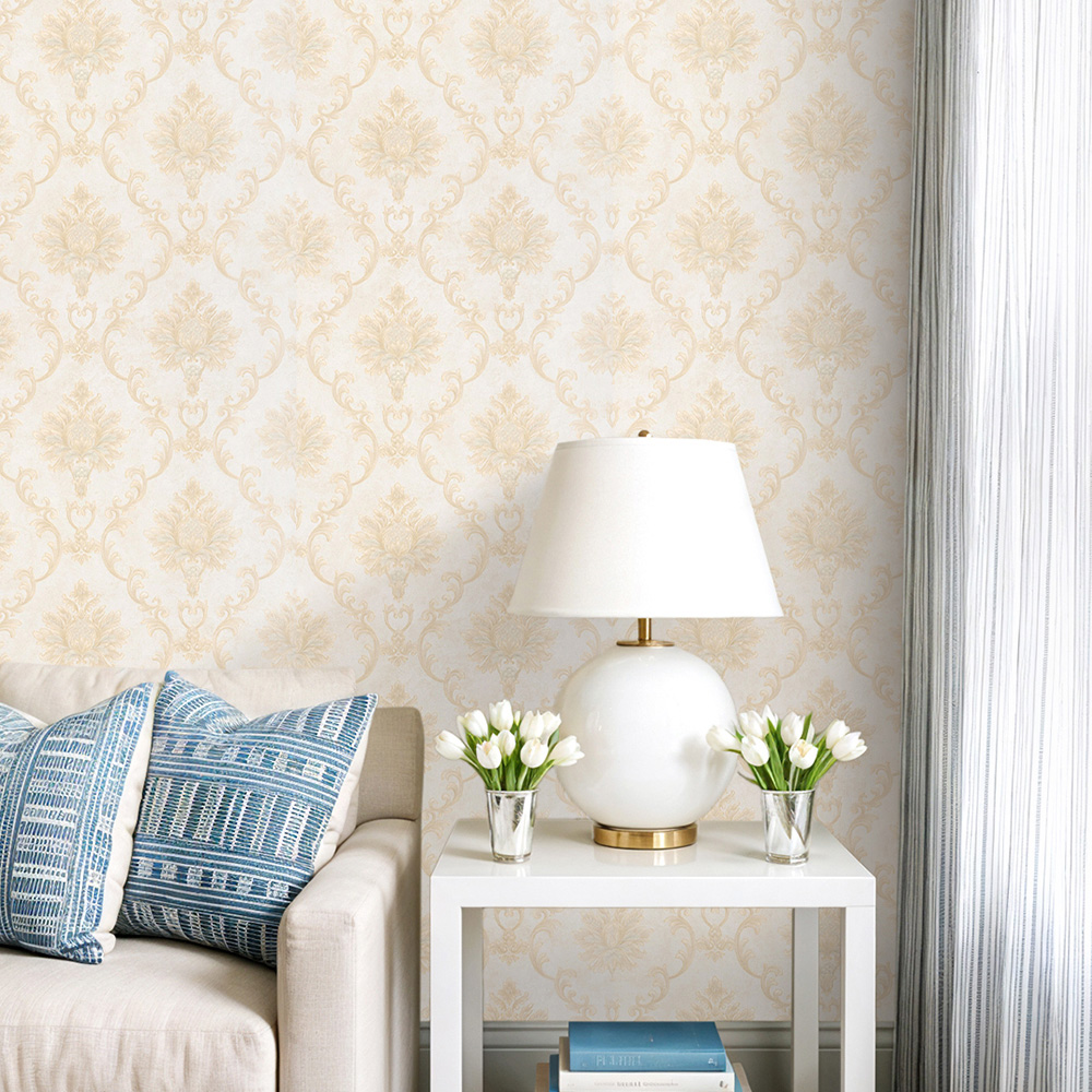Living and Home Textured 3D Embossed Gold Non-Pasted Wallpaper Image 7