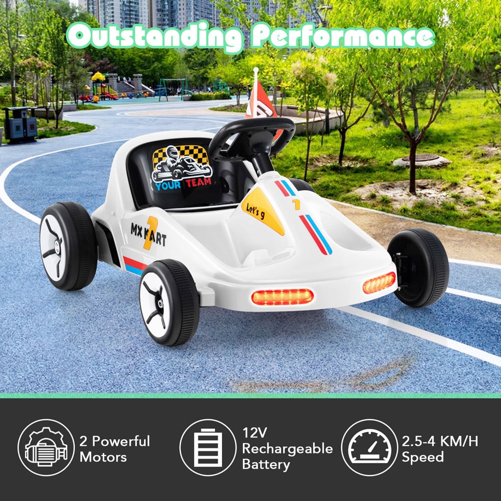 Costway White Kids Electric Go Kart with Remote Image 5