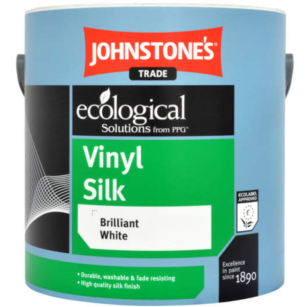 Johnstone's Trade Brilliant White Vinyl Silk Paint 2.5L Image 2