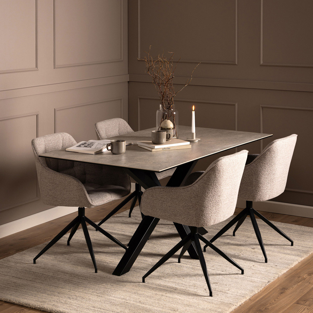 Florence Heaven 6 Seater Ceramic Dining Table Grey Image 9