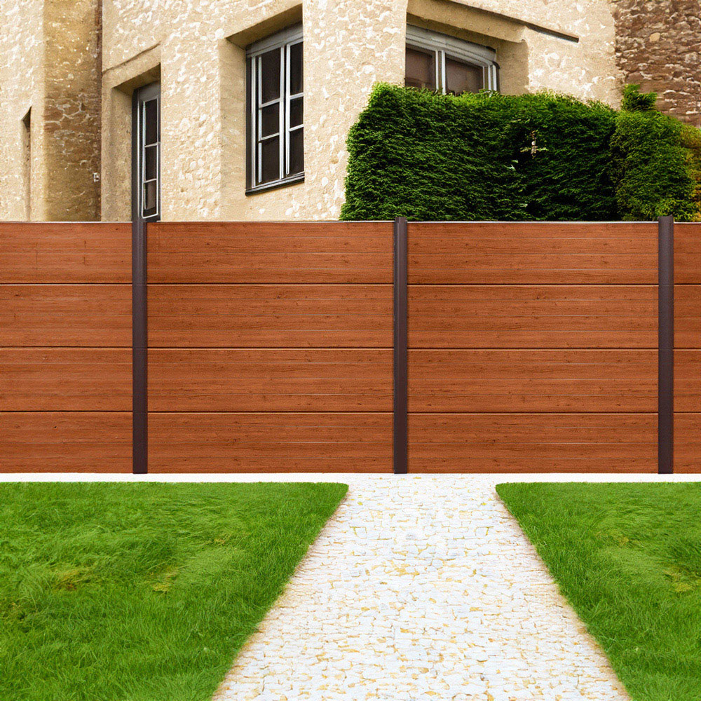 Endurofence Golden Oak 1830 x 2000mm Multi Rib Maintenance Free Fence Panel Image 5