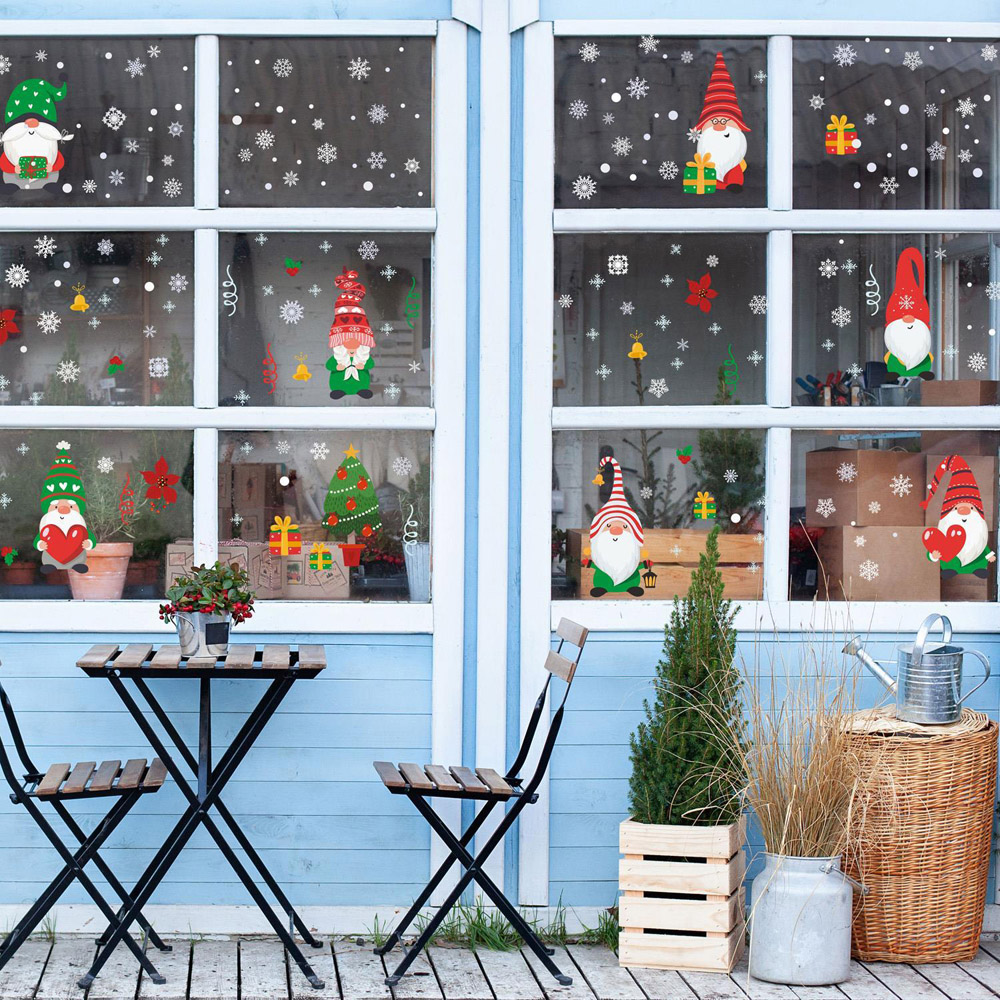 Walplus Christmas Gnomes with Snowflakes Double-Sided Window Stickers 198 Piece Image 2