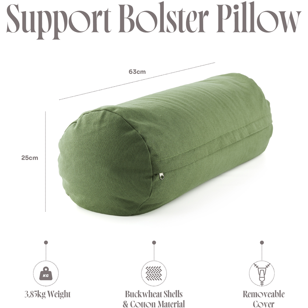 Myga Moss Buckwheat Yoga Support Bolster Pillow Image 5
