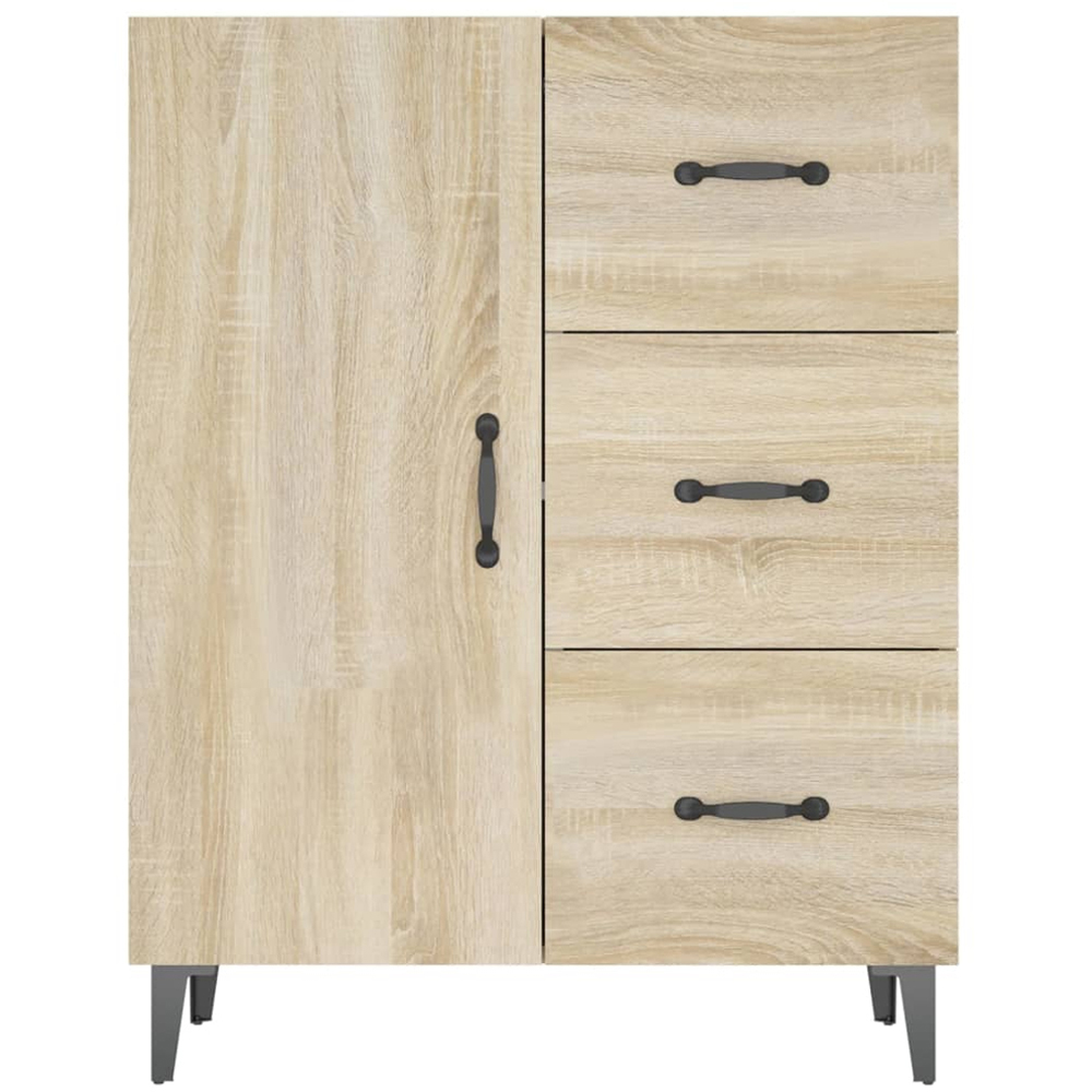vidaXL Single Door 3 Drawer Sonoma Oak Sideboard Image 5