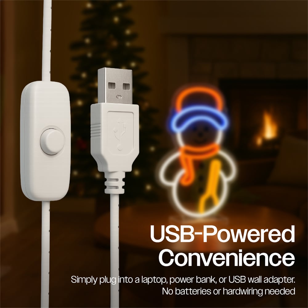 Xmas Haus Neon LED Wall Mountable Snowman 29 x 17cm Image 5