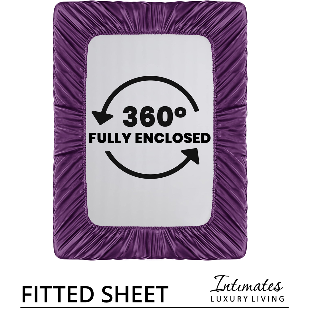Intimates Super King Size Purple Satin Bedding Set Image 8