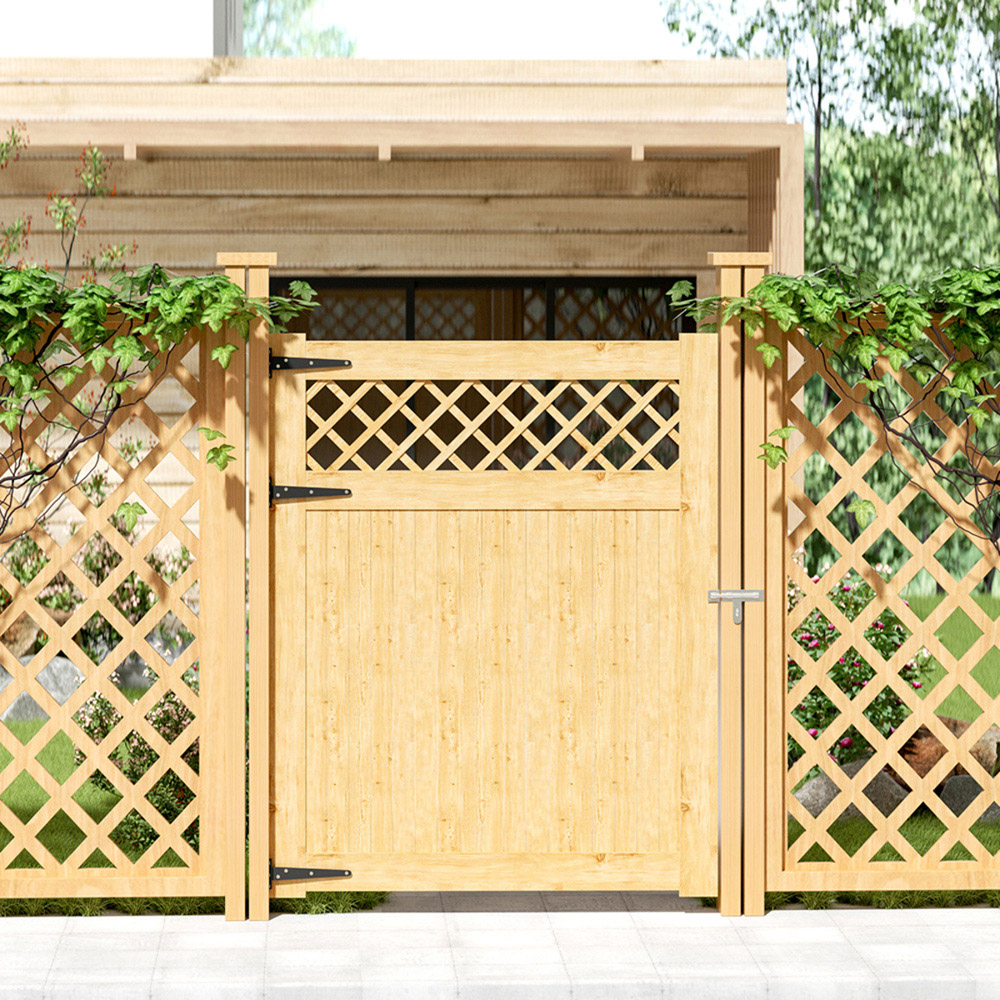 Living and Home Rhombus Wooded Garden Fence Gate 4.9ft Image 2