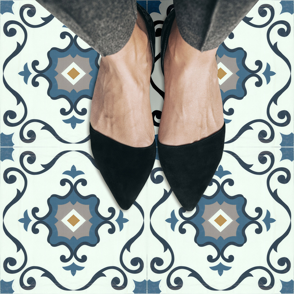 Arthouse ArtiFIX Blue Motif Sticky Back Vinyl Floor Tile 10 Pack Image 5