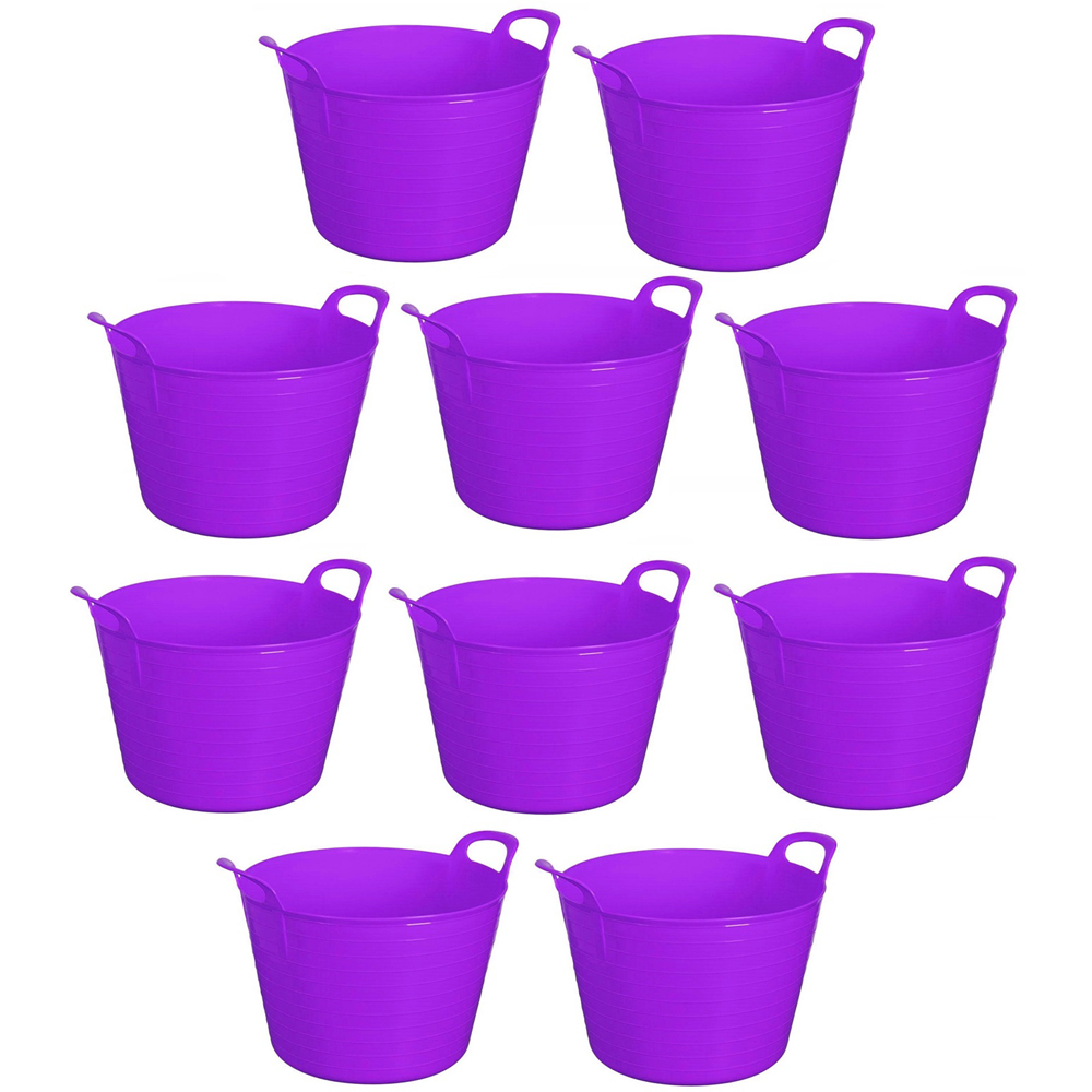Eurotrade 42L Purple Plastic Storage Bucket 10 Pack Image 1
