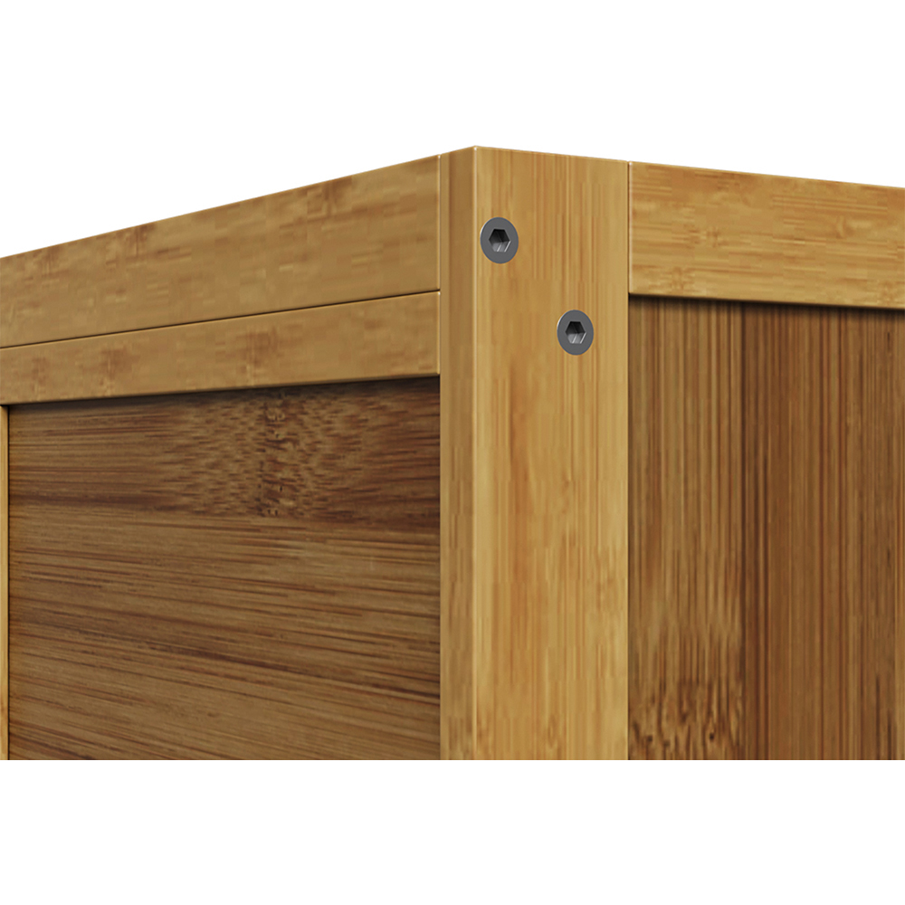 Living and Home 3 Drawer Tawny Rattan Bedside Table Image 3