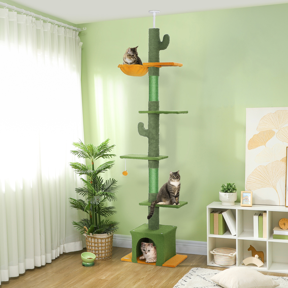 PawHut Floor To Ceiling Cat Tree 275cm Image 2