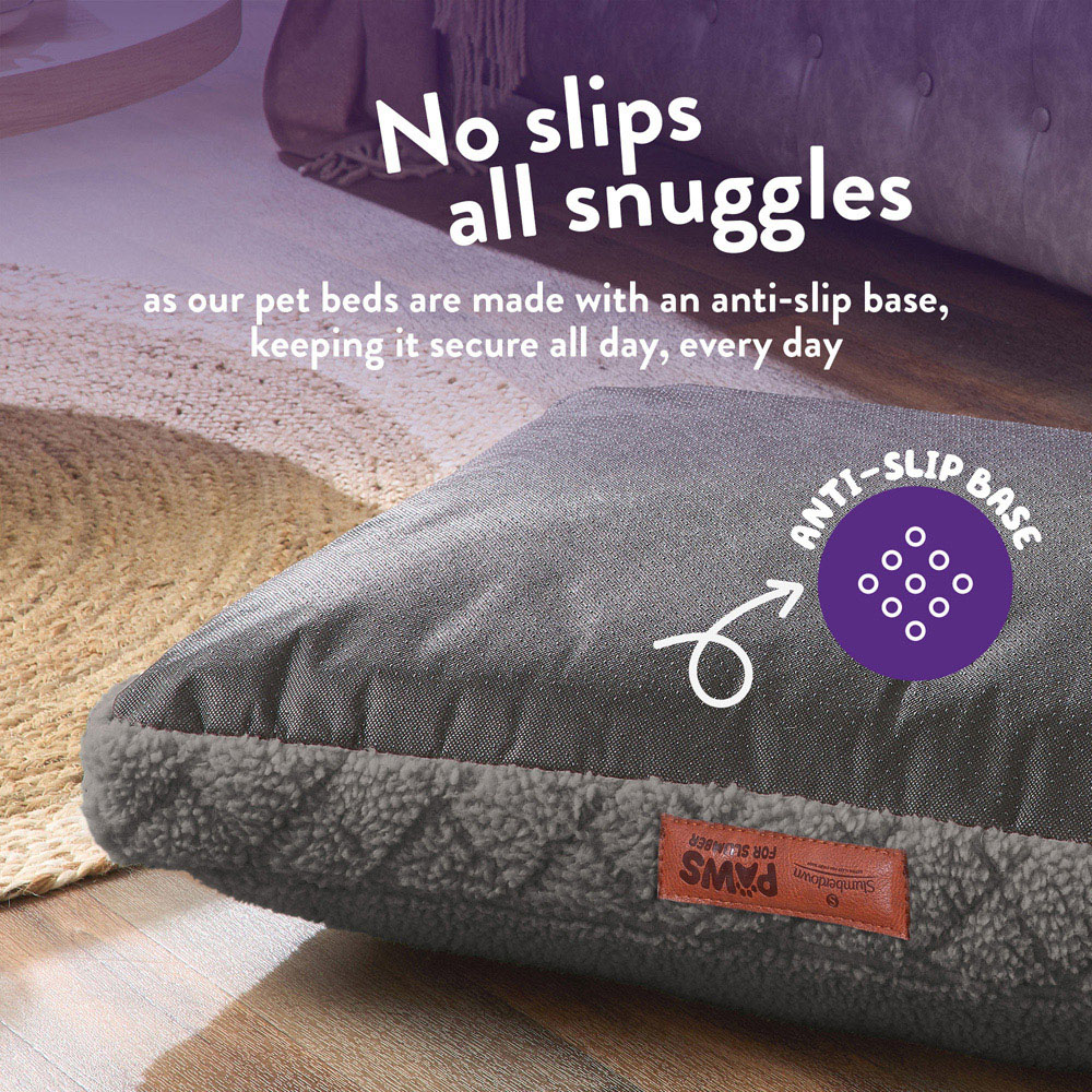 Slumberdown Medium Light Grey Sherpa Pet Bed Image 4