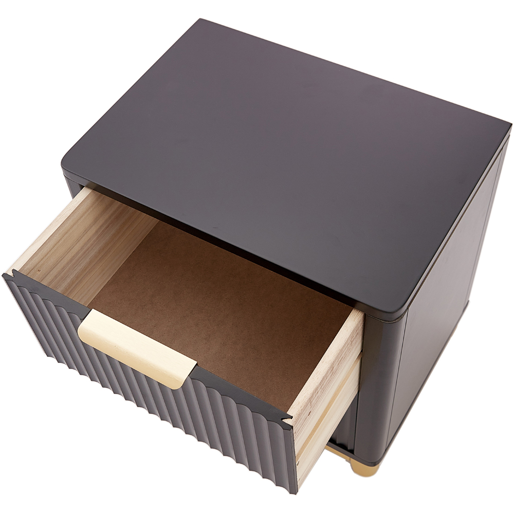 Molino 2 Drawer Black Bedside Table Image 6