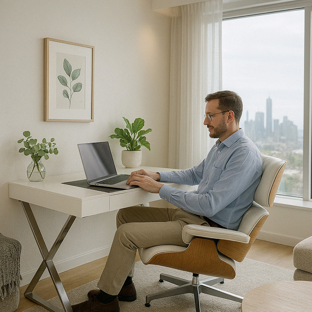 Centurion Supports Adonis Single Drawer Computer Desk with Leather Pad Gloss White and Chrome Image 3