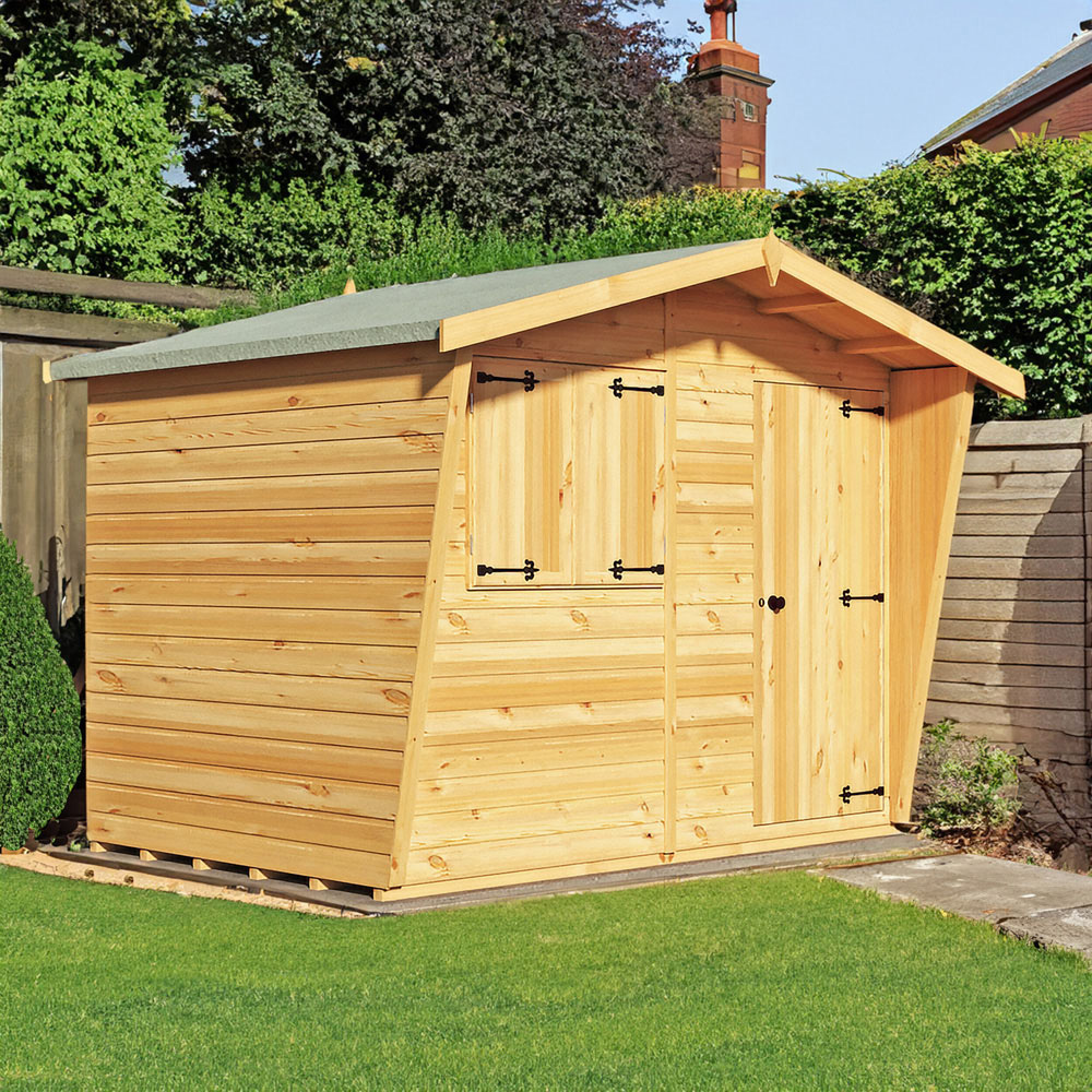Shire 9 x 6ft Shiplap Style D Security Cabin Apex Garden Shed Image 2