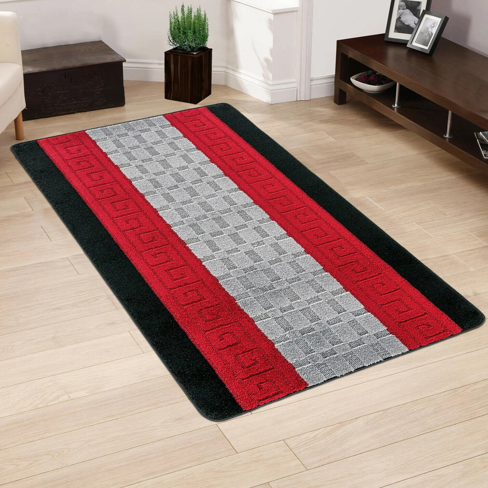 Smart Living Black and Red Gel Back Non-Slip Door Mat 50 x 80cm Image 3