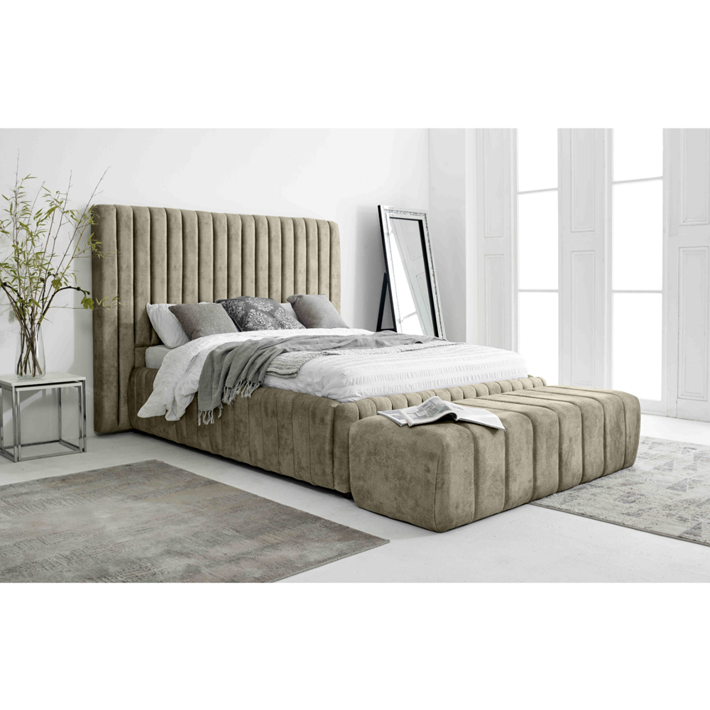 Eleganza The Elite Super King Size Pearl Oakland Fabric Bed Frame with Headboard and Footboard Image 8
