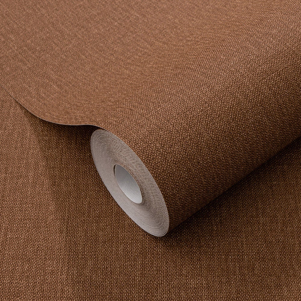 Elle Decoration Luxury Plain Brown Woven Vinyl Wallpaper by Erismann Image 3