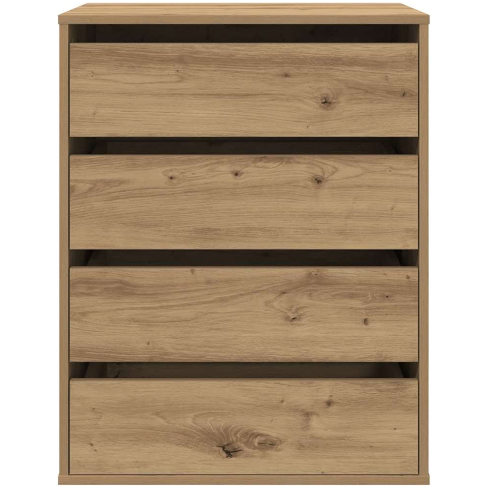 vidaXL 4 Drawer Artisanal Oak Wooden Chest of Drawers Image 3