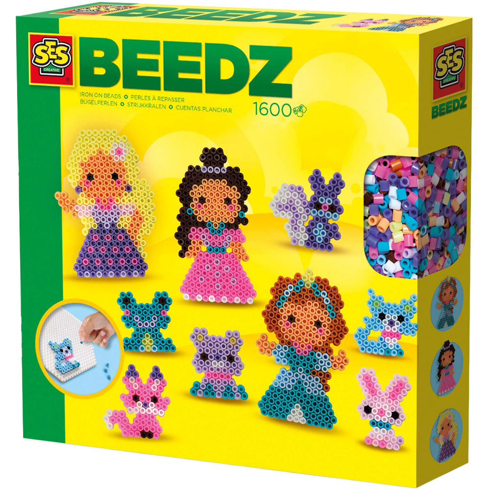 SES Creative Beedz Princesses and Animal Friends Iron On Beads Kit 1600 Piece Image 1
