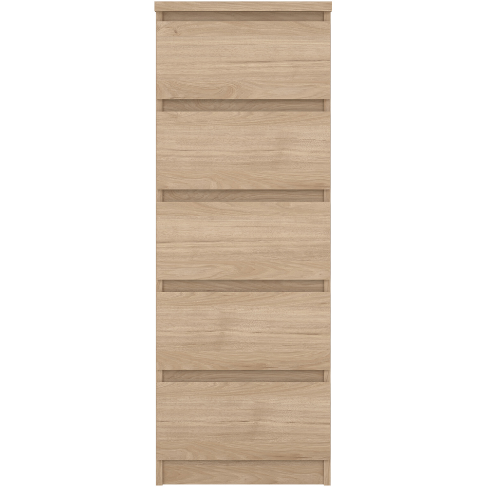 Florence 5 Drawer Jackson Hickory Oak Narrow Chest of Drawers Image 3