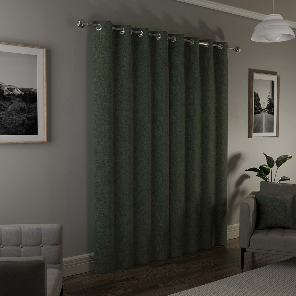 Enhanced Living Austin Green Thermal Blackout Eyelet Curtains 117 x 137cm Image 3