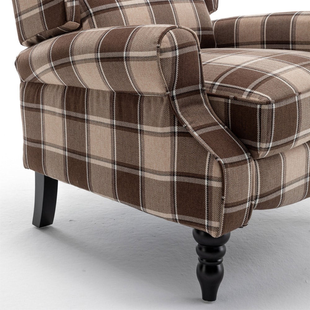 Furniture One Brown Wingback Pushback Recliner Armchair Image 5