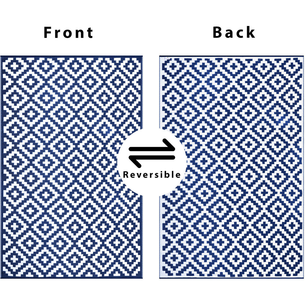 Green Decore Bliss Navy Blue and White Camping and Picnic Rug 270 x 360cm Image 6