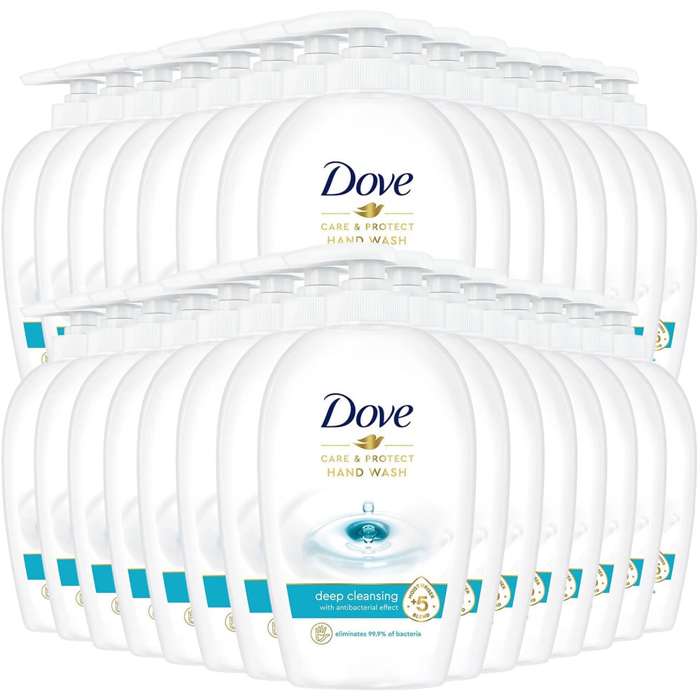 Dove Care & Protect Deep Cleansing Anti Bacterial Hand Wash 250ml 30 Pack Image 1