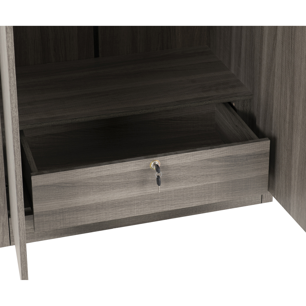 Seconique Lisbon 2 Door Black Wood Grain Wardrobe Image 5