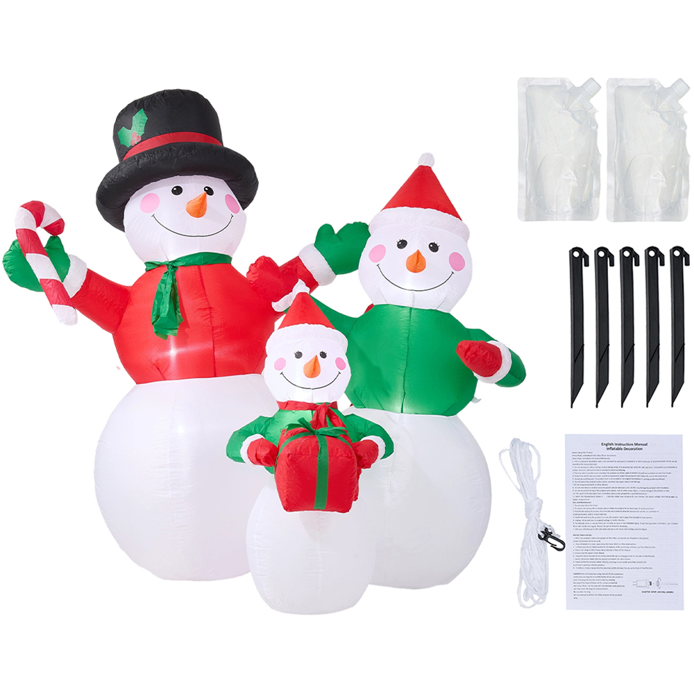 Living and Home Inflatable Snowman Family LED Christmas Decoration 5.9ft Image 2