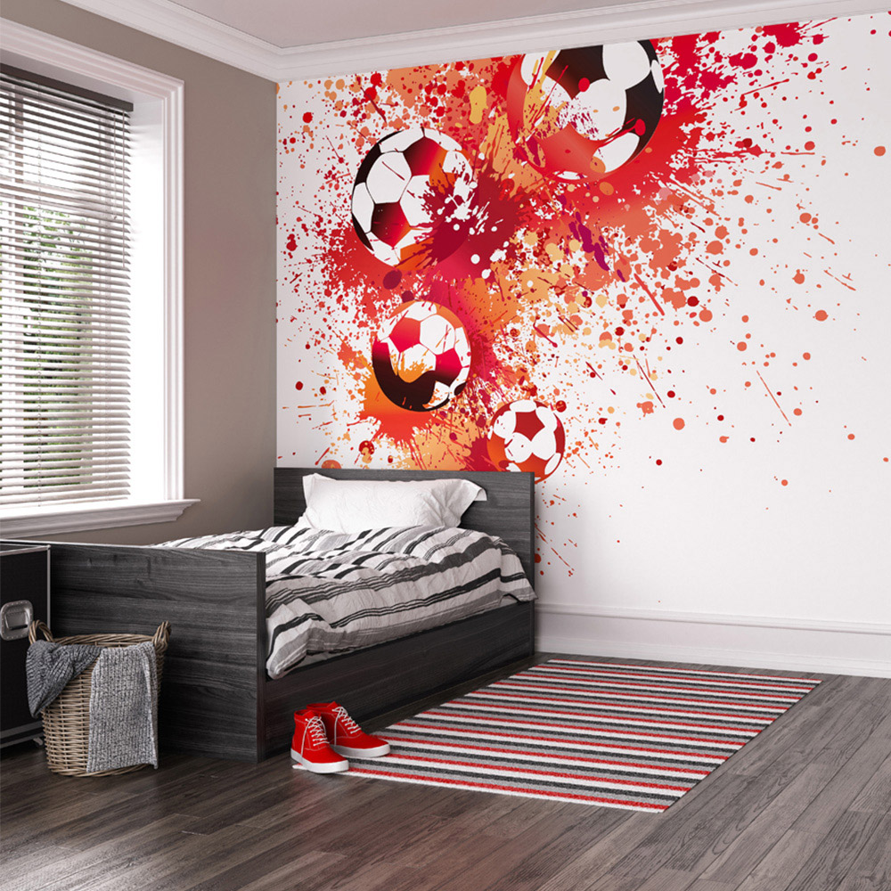 Origin Murals Football Splash Red Wall Mural Image 1