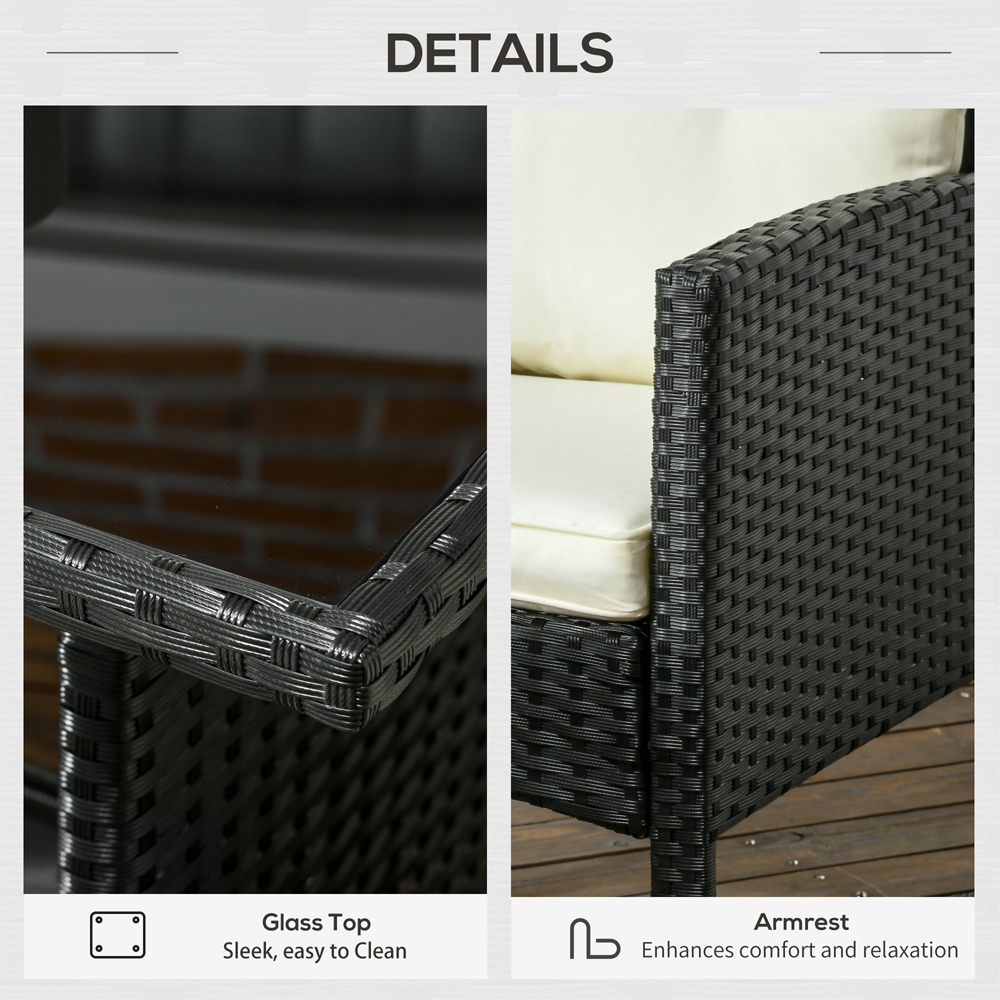 Outsunny 5 Seater Black Sofa Lounge Set Image 6