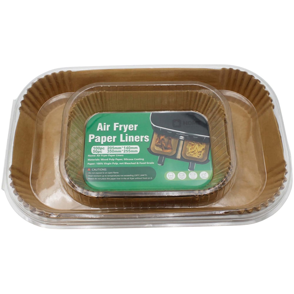 Home Source Small and Large Mix Paper Air Fryer Liners 150 Pack Image 1