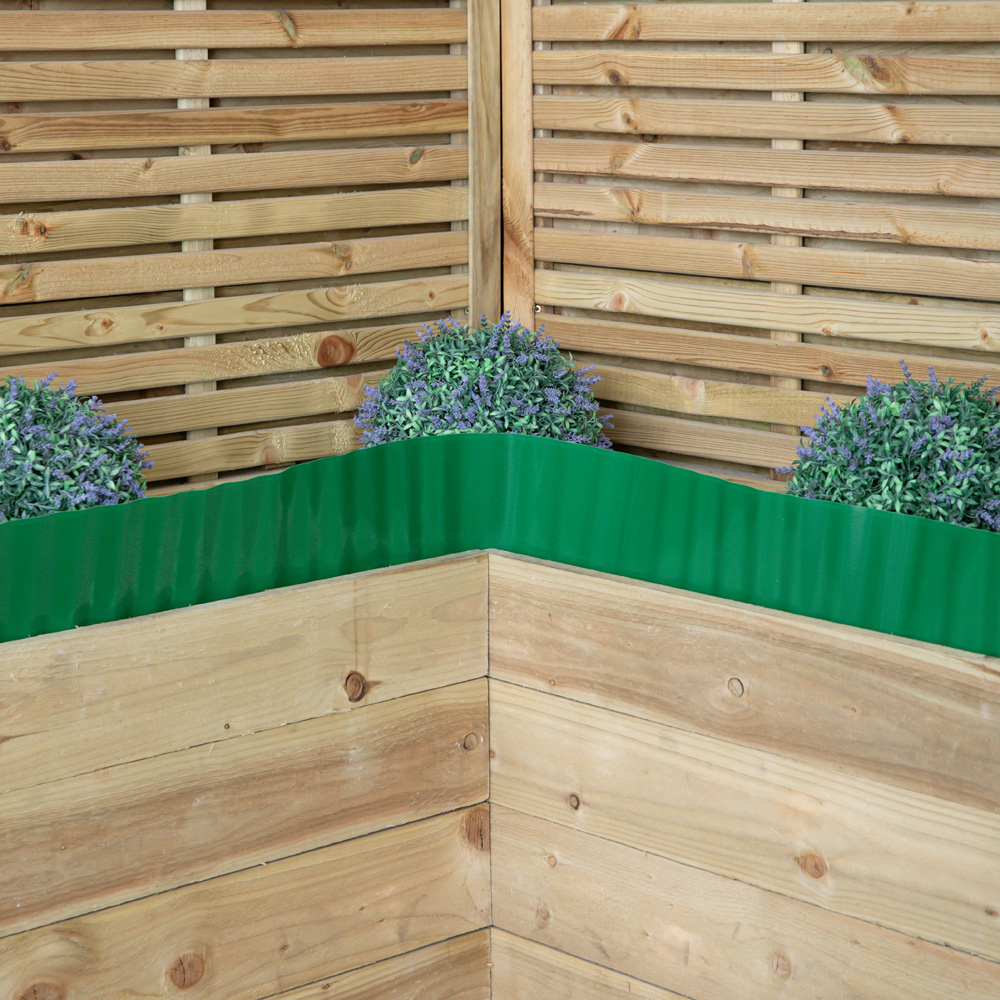 Samuel Alexander Green Large Plastic Corrugated Lawn Edging Border Image 7