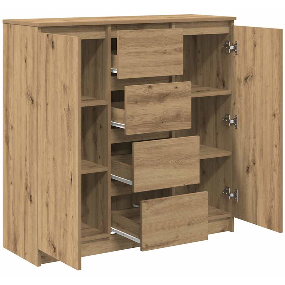 vidaXL 2 Door 4 Drawer Artisan Oak Sideboard Image 5