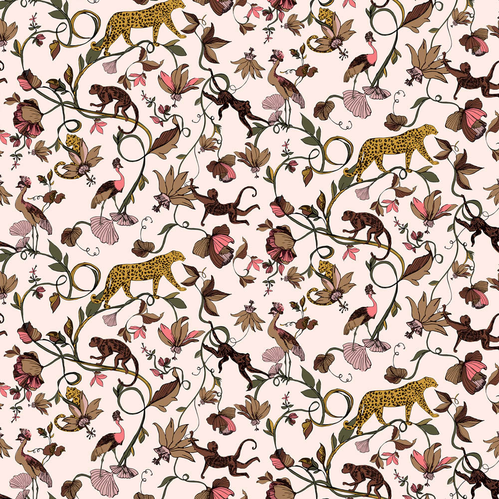 furn. Wildlings Tropical Natural Multicolour Matte Wallpaper Image 1