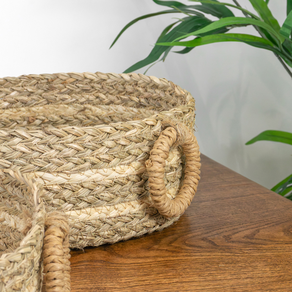 JVL Palma Maize Natural Round Storage Basket 2 Pack Image 8