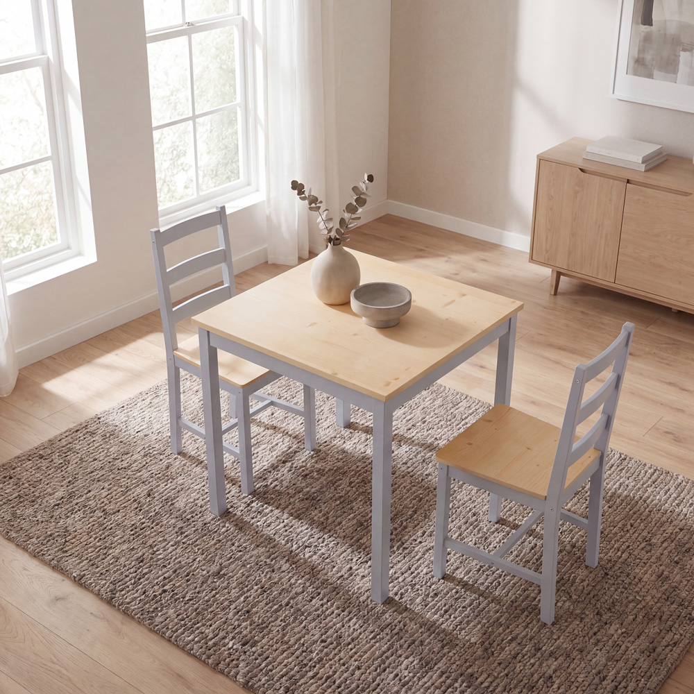 VIDA DESIGNS Yorkshire 2 Seater Dining Set Grey and Pine Image 7