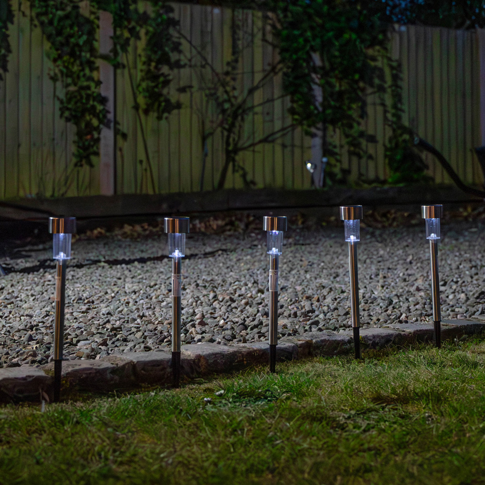 Samuel Alexander Stainless Steel Solar LED Path Light Set of 5 Image 2