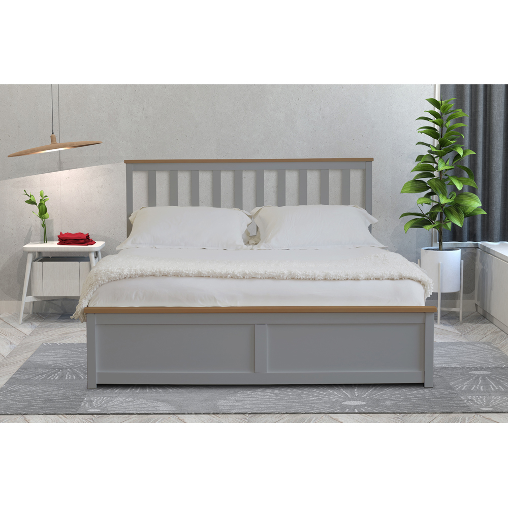 Comfy Living King Size Grey Gas Lift Ottoman Bed Image 7