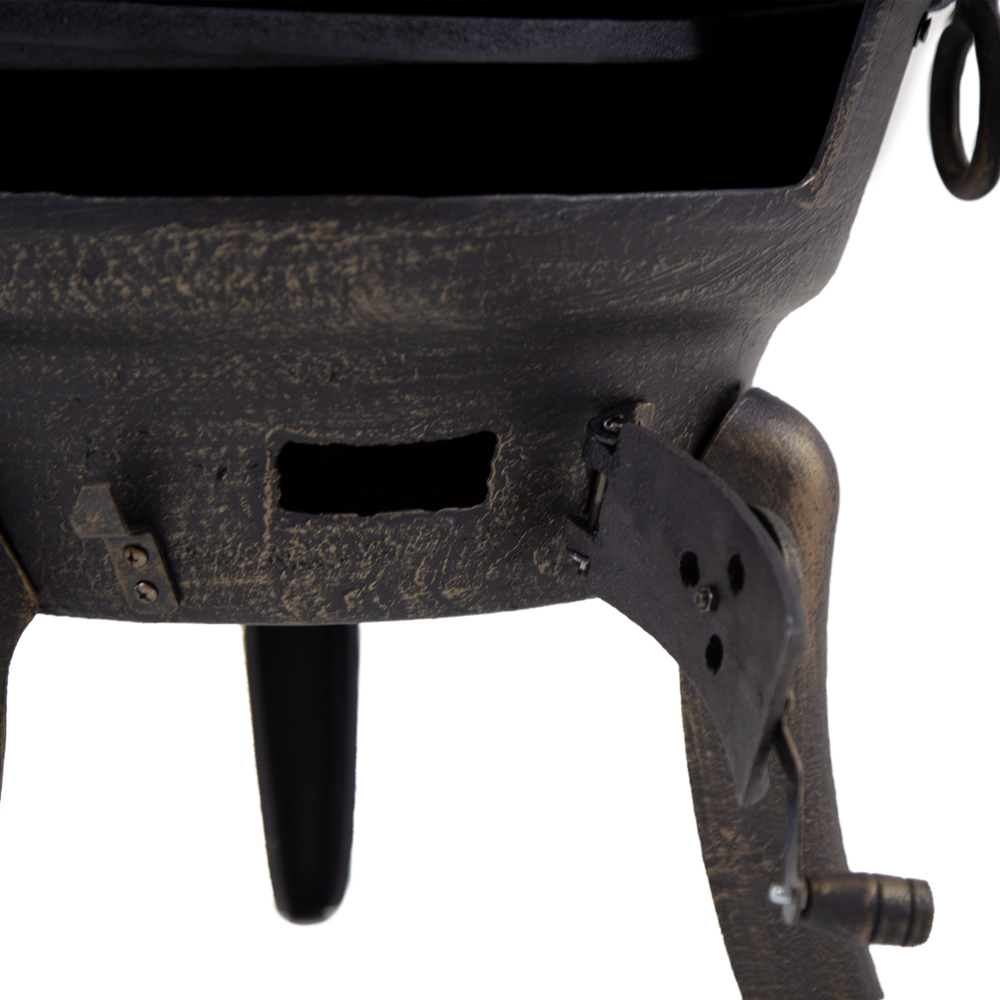 Charles Bentley Snug Seville 120cm Black Extra-Large Open Bowl Mesh Cast Iron and Steel Chiminea Image 7