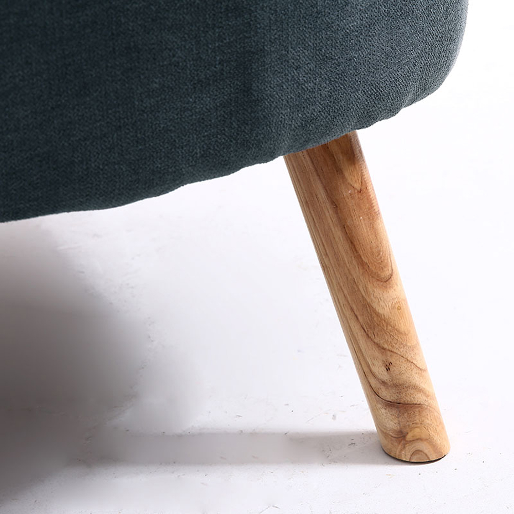 Living and Home Grey Faux Wool Upholstered Armchair and Footstool Image 6